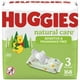 Lingettes pour bébés Huggies Natural Care pour peau sensible, NON PARFUMÉES, 3 emballages à couvercle rabattable, total de 168 lingettes 168 lingettes – image 1 sur 9