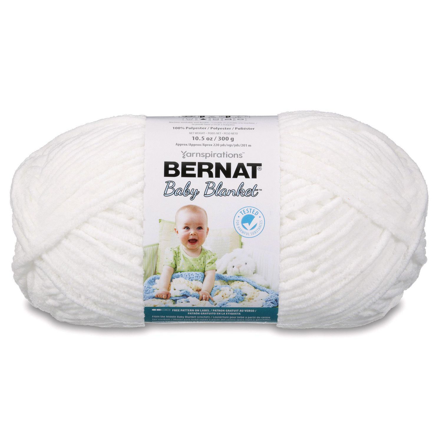Bernat Baby Blanket Vanilla Yarn - 3 Pack of 100g/3.5oz - Polyester - 6  Super Bulky - 72 Yards - Knitting, Crocheting, Crafts & Amigurumi, Chunky