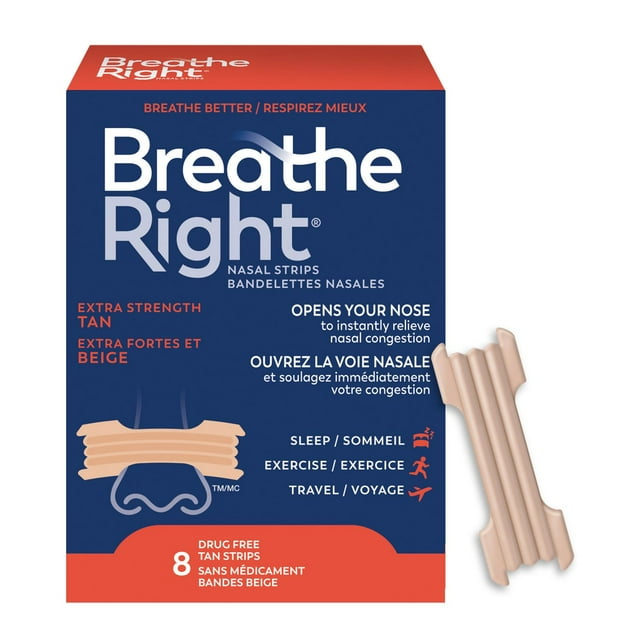 Breathe Right Nasal Strips Extra Tan, Instantly Relieves Nasal Congestion
