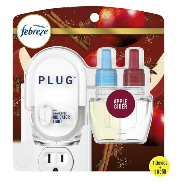 Febreze Fade Defy PLUG Air Freshener & Odor Fighter Starter Kit, Apple