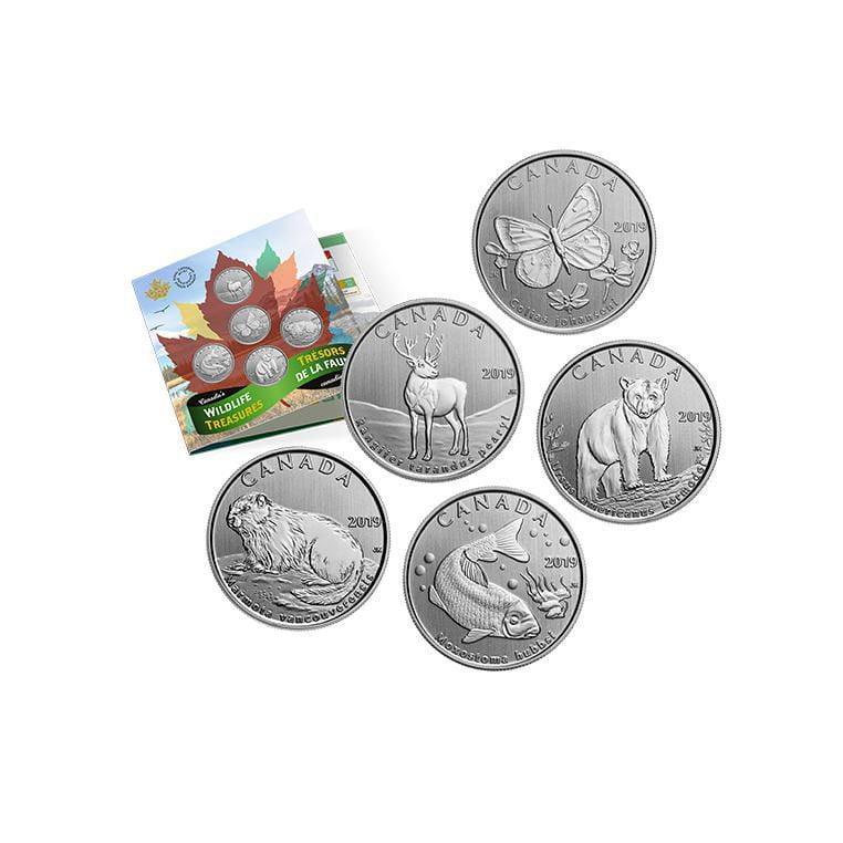 Royal Canadian Mint - 5 Coin Set - Canada's Wildlife Treasures - 2019 