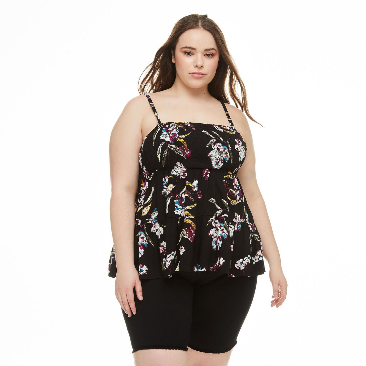 Harper + Zoe Plus Women's Tiered Smocked Cami