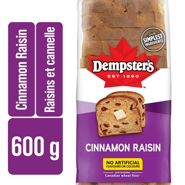 Dempster's® Cinnamon Raisin Sliced Bread, 600 g Walmart.ca