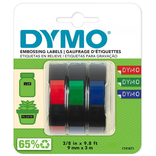 DYMO Self-Adhesive Embossing Labels, Assorted Colours, 3/8
