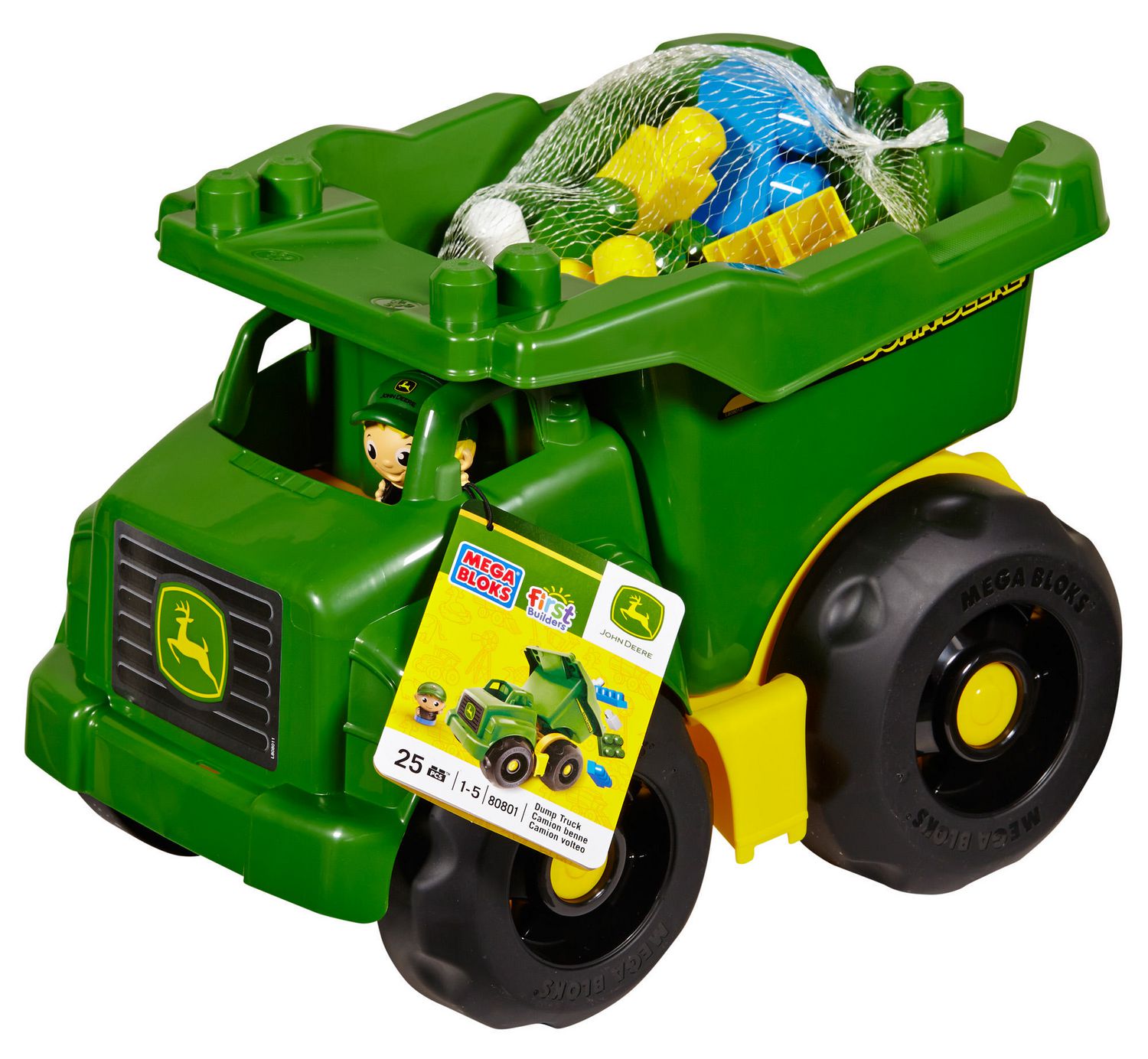 Mega Bloks John Deere Large Dump Truck with Big Building Blocks 25 Pieces Walmart