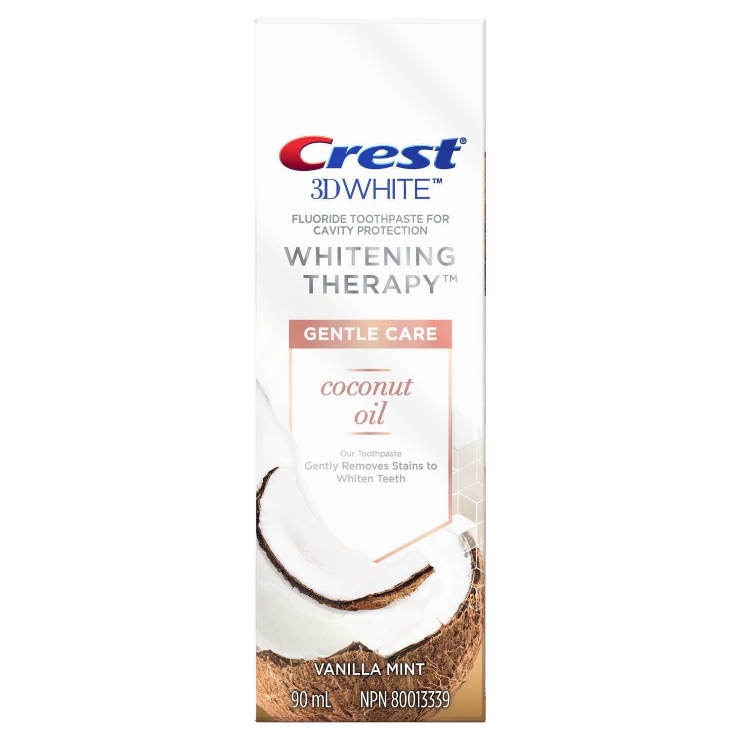 Crest 3D White Whitening Therapy Gentle Care Coconut Oil Fluoride