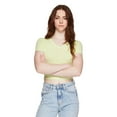 thumbnail image 1 of No Boundaries Women's V-Neckline Baby Tee, 1 of 6