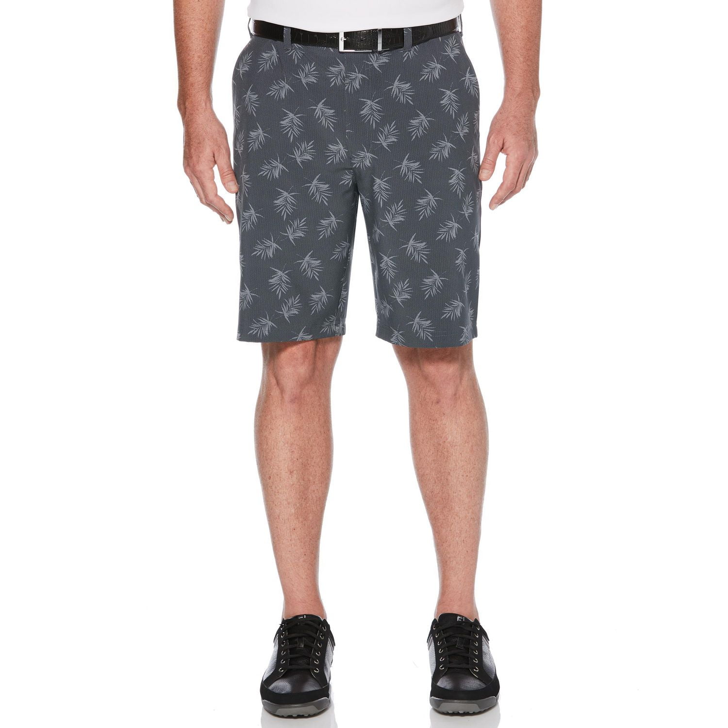 Ben Hogan Performance Men's Flat Front Tropical Printed Herringbone Active Flex Short