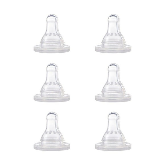 First Essentials by NUK Fast Flow Replacement Bottle Nipples, 6 Pack, 6+ Months