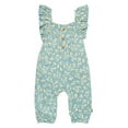 thumbnail image 1 of modern moments™ by Gerber® - Long Leg Flutter Sleeve Romper - Teal Lemon Vine, 1 of 5