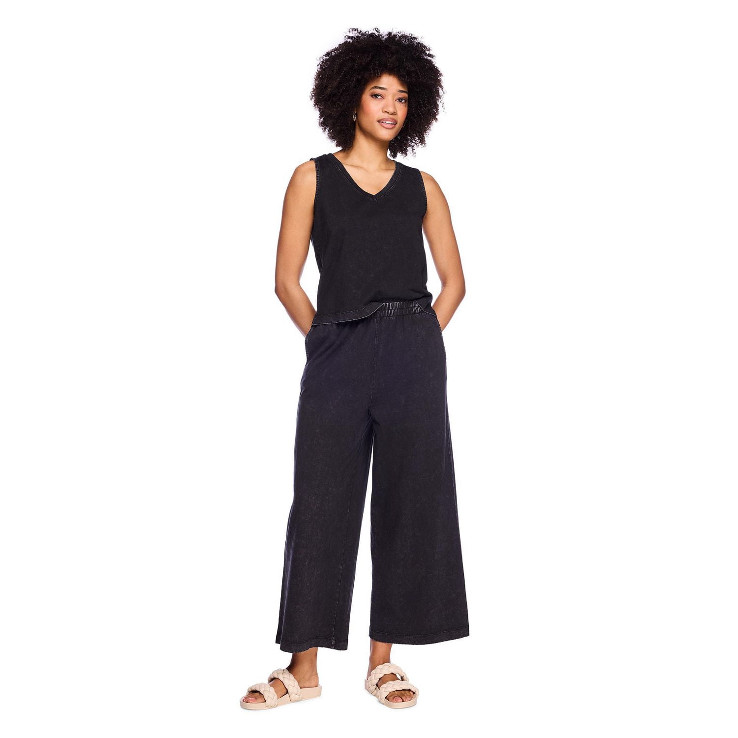 George Women's Mineral Washed Pull-On Cropped Pant