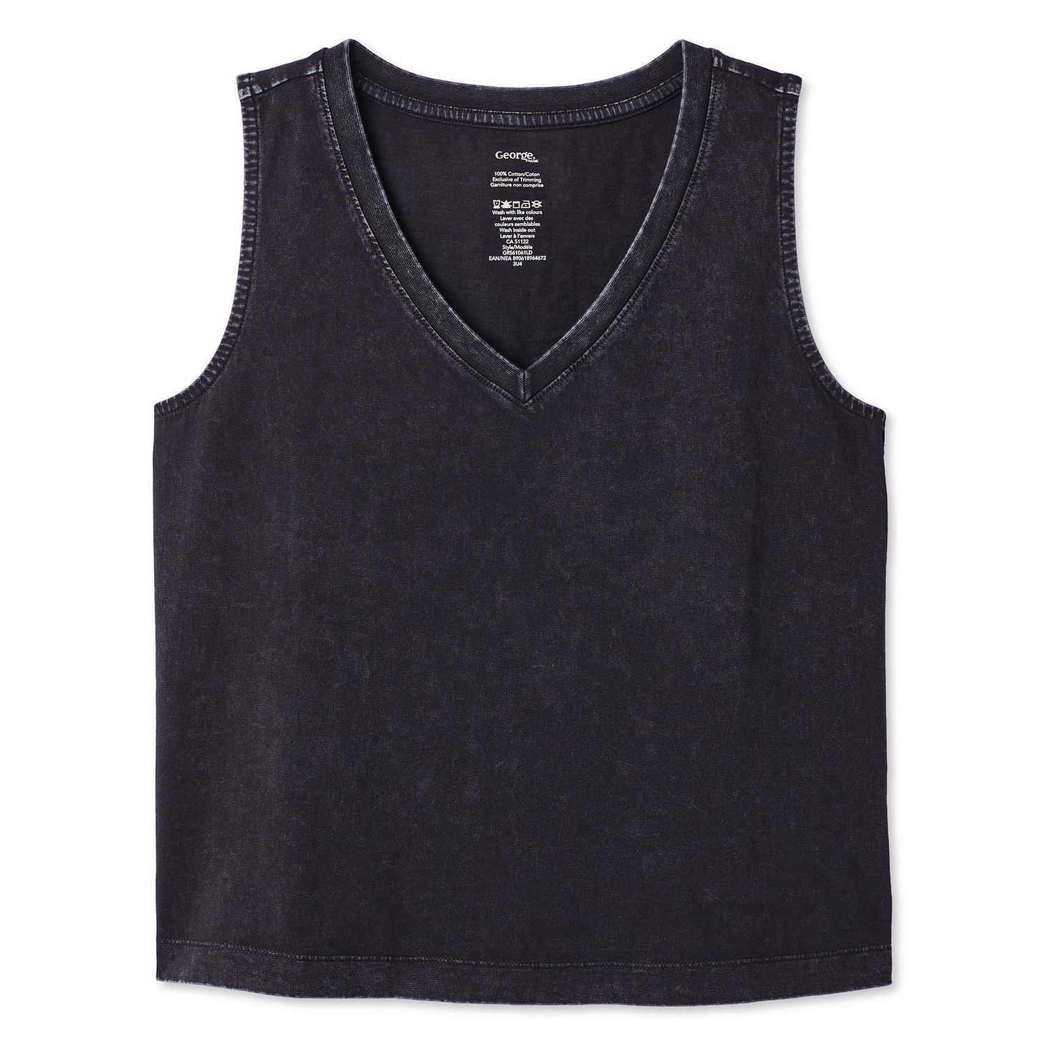 George Women's Mineral Washed V-Neck Tank Top
