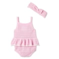 thumbnail image 1 of Ensemble 2 pièces avec barboteuse et serre-tête George pour bébés filles, 1 of 2
