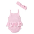 thumbnail image 2 of Ensemble 2 pièces avec barboteuse et serre-tête George pour bébés filles, 2 of 2