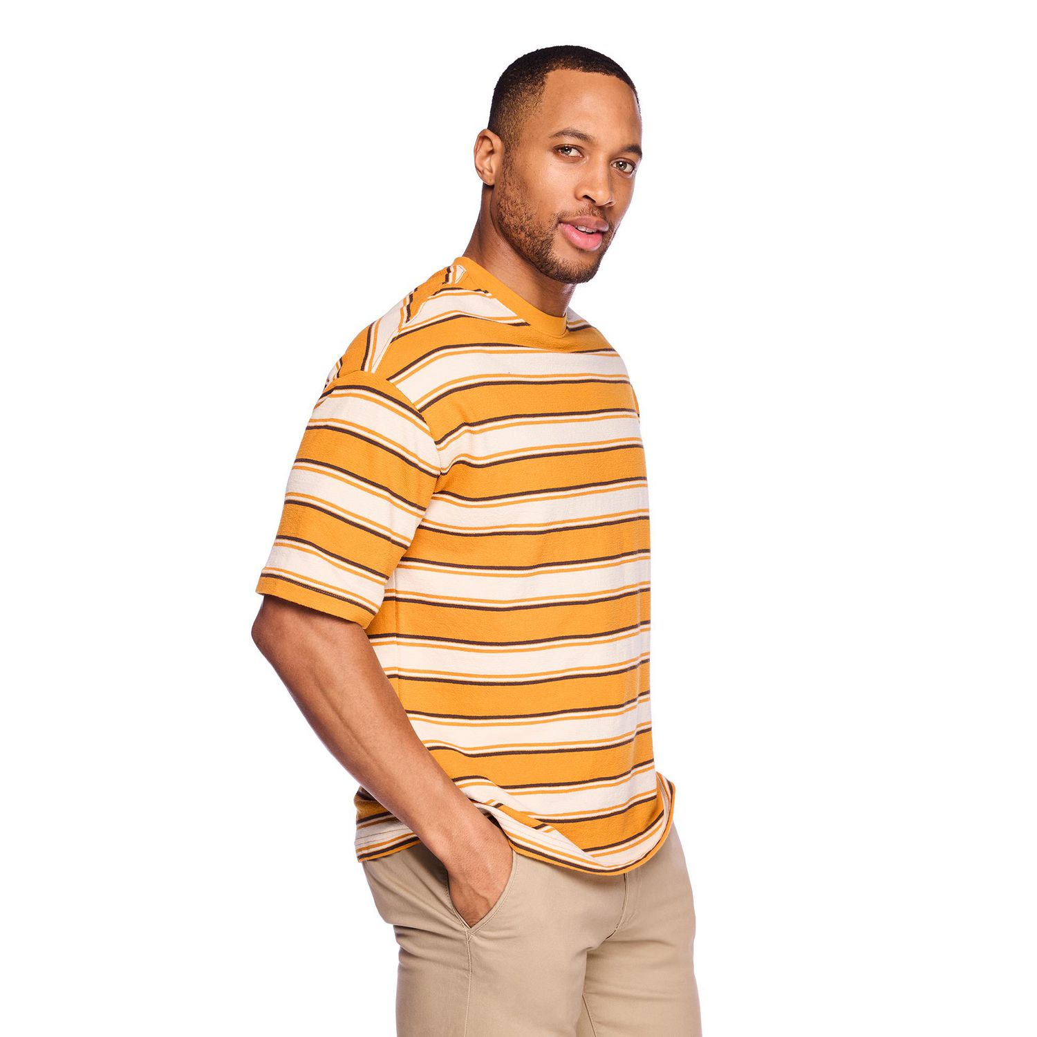 T-shirt ample à rayures George pour hommes