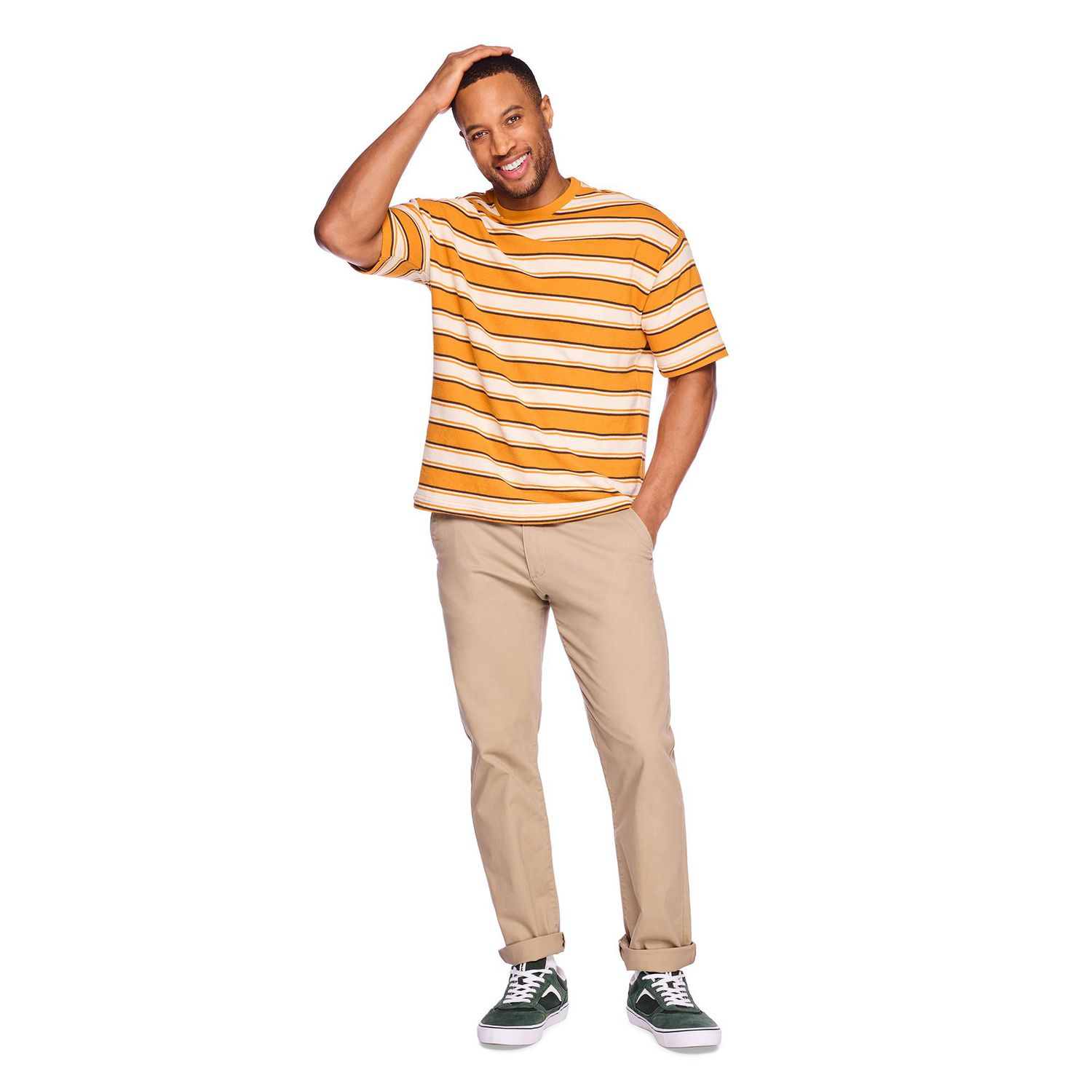 T-shirt ample à rayures George pour hommes