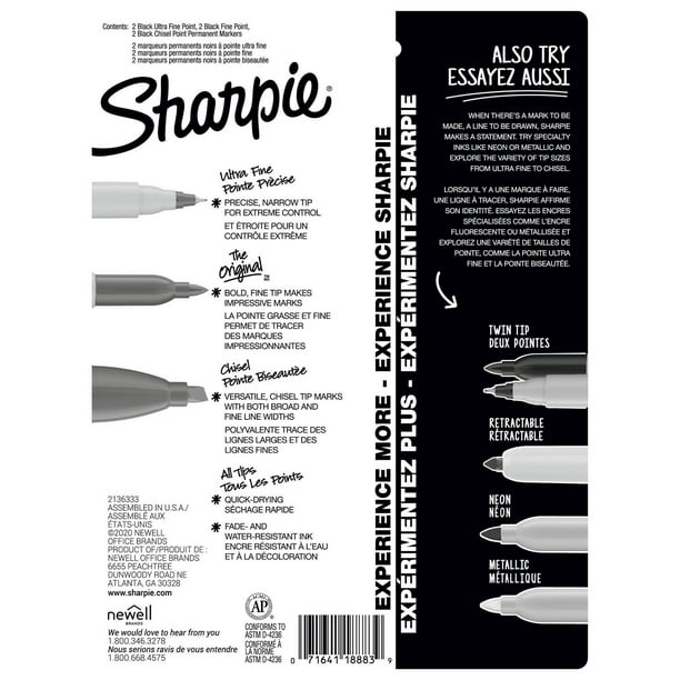 Sharpie Permanent Markers, Fine Point, Assorted Bold Colors, 12 Count