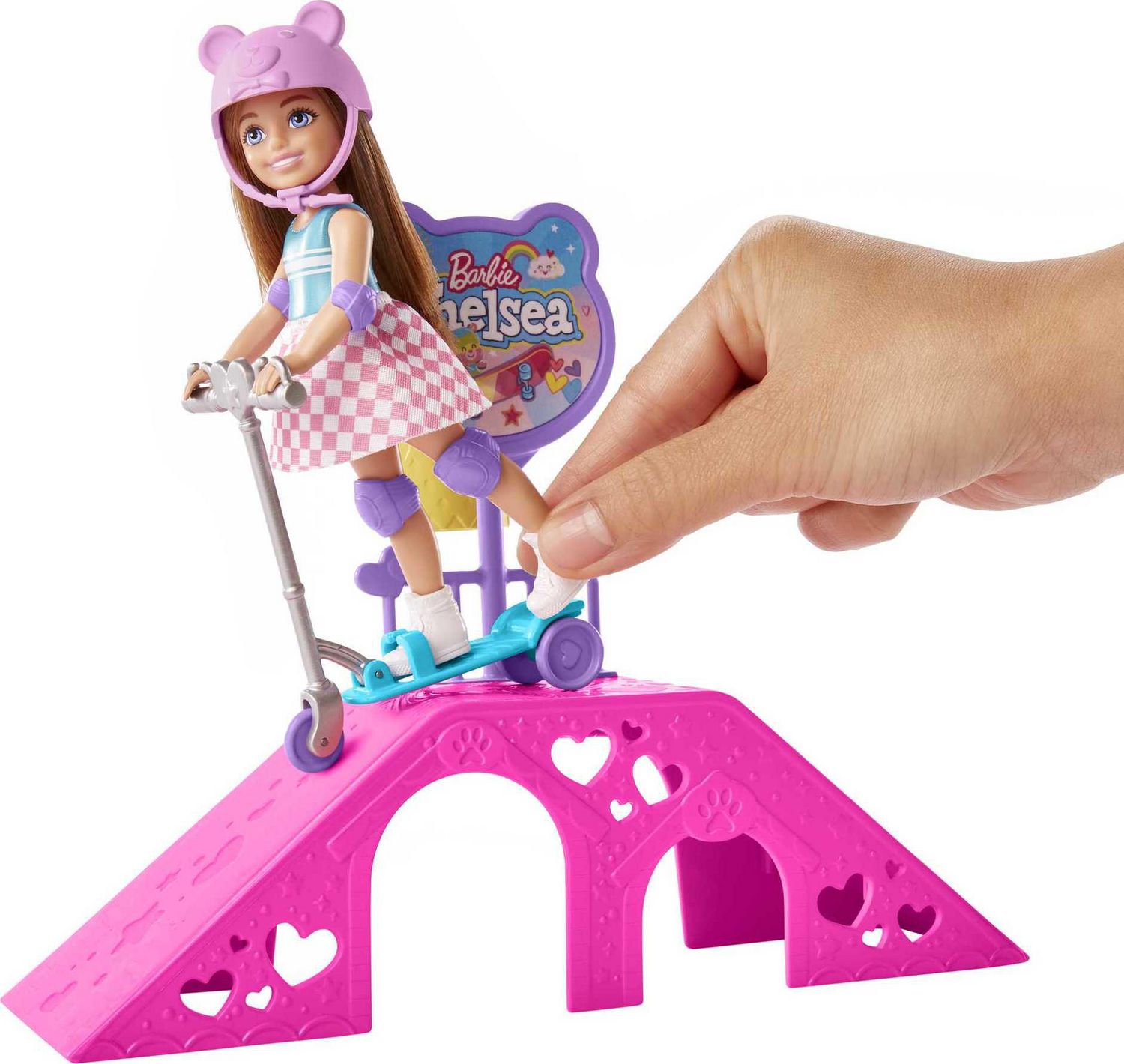 Barbie Toys, Chelsea Doll and Accessories, Skatepark Playset with