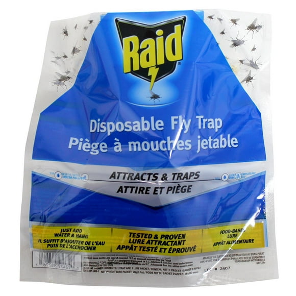 Raid® DISPOSABLE OUTDOOR FLY TRAP, ATTRACTS AND TRAPS!