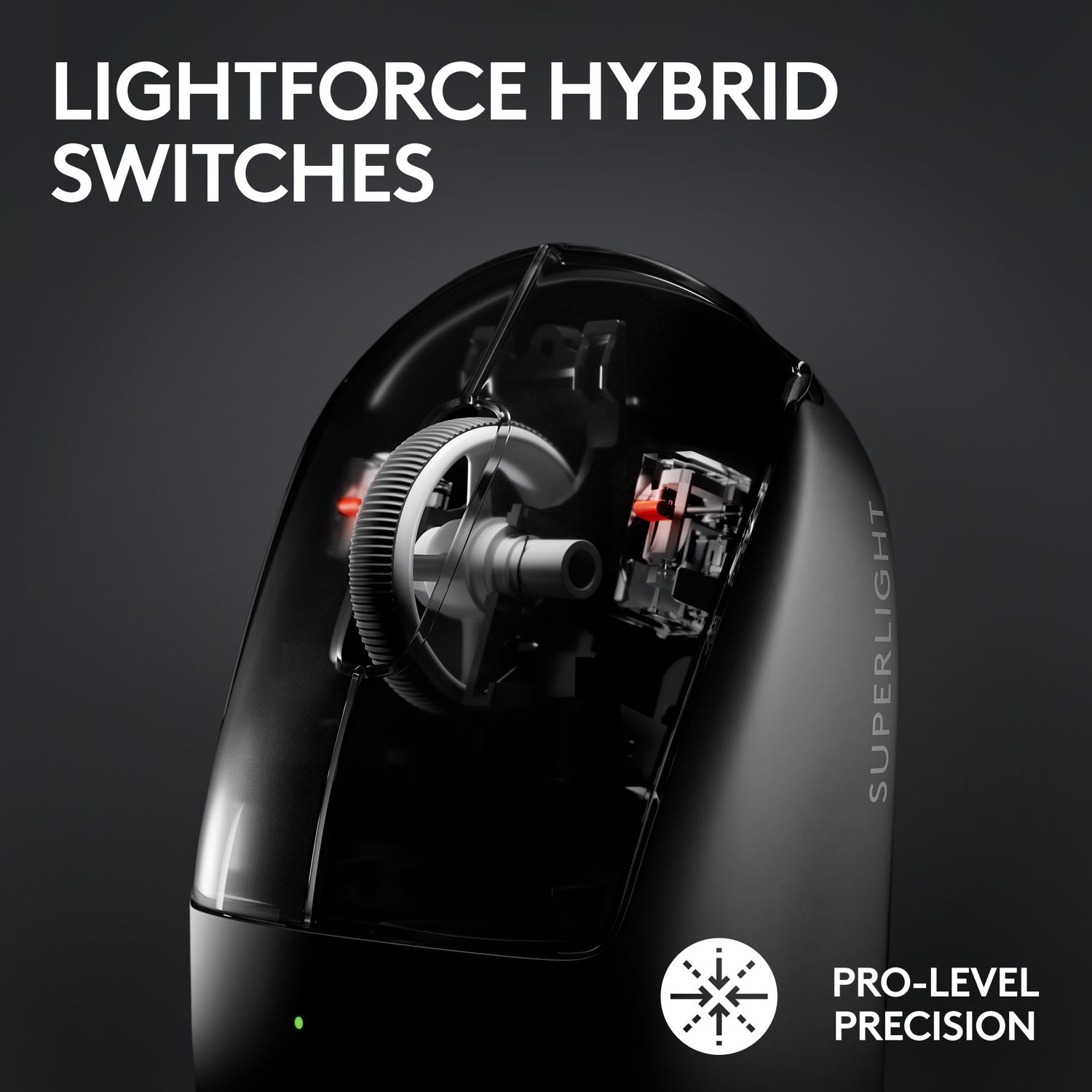 Logitech G PRO X SUPERLIGHT 2 LIGHTSPEED Wireless Gaming Mouse,  Lightweight, LIGHTFORCE Hybrid Switches (Black)