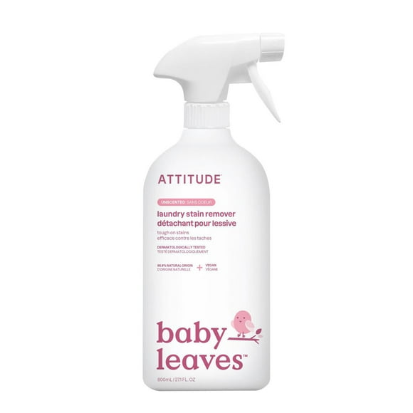 ATTITUDE baby leaves, Laundry Stain Remover, Unscented, 800 mL