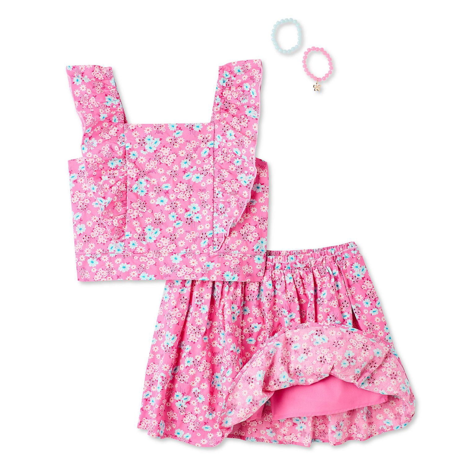 Btween Girls' Two Piece Eyelet Skirt Set