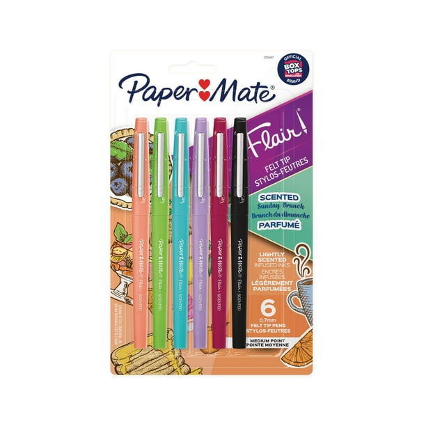 Paper Mate Flair Felt Tip Pen - Medium Point - Candy Pop - 6 Color Set -  Limited Edition