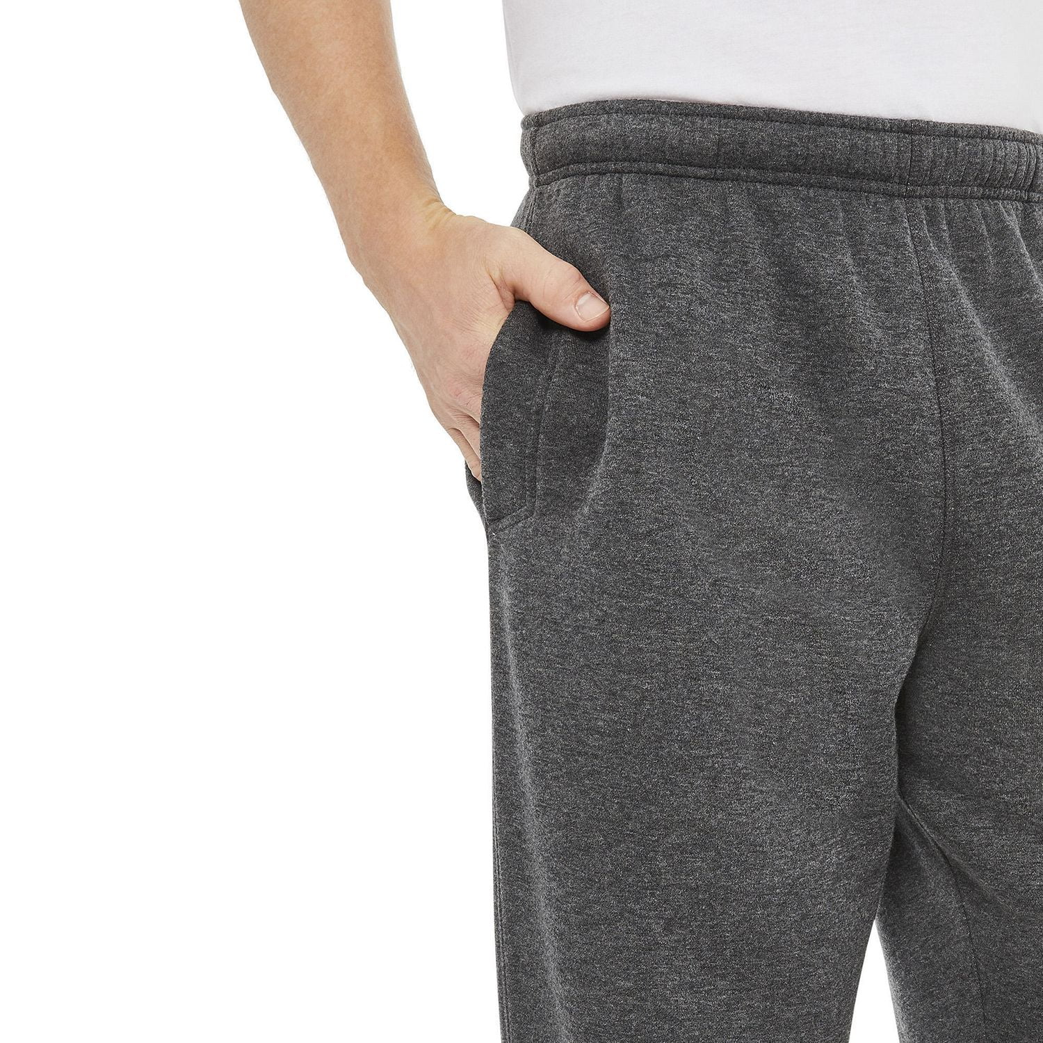Athletic Works Men's Open Bottom Fleece Pants, Sizes S-2XL 