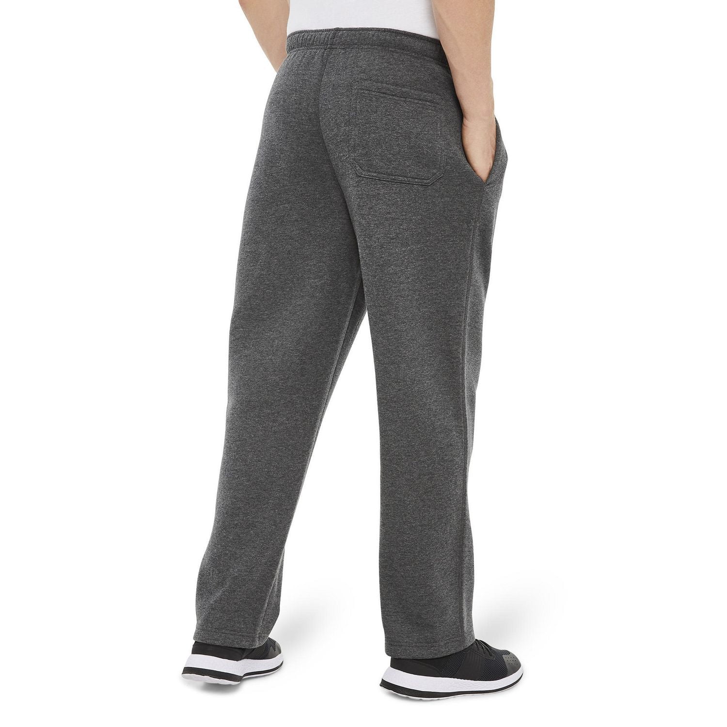 Athletic Works Men's Open Bottom Fleece Pants, Sizes S-2XL 