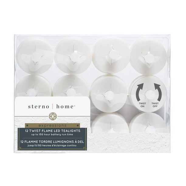 Sterno Home LED Tealights, Twist Flame - 12 pack