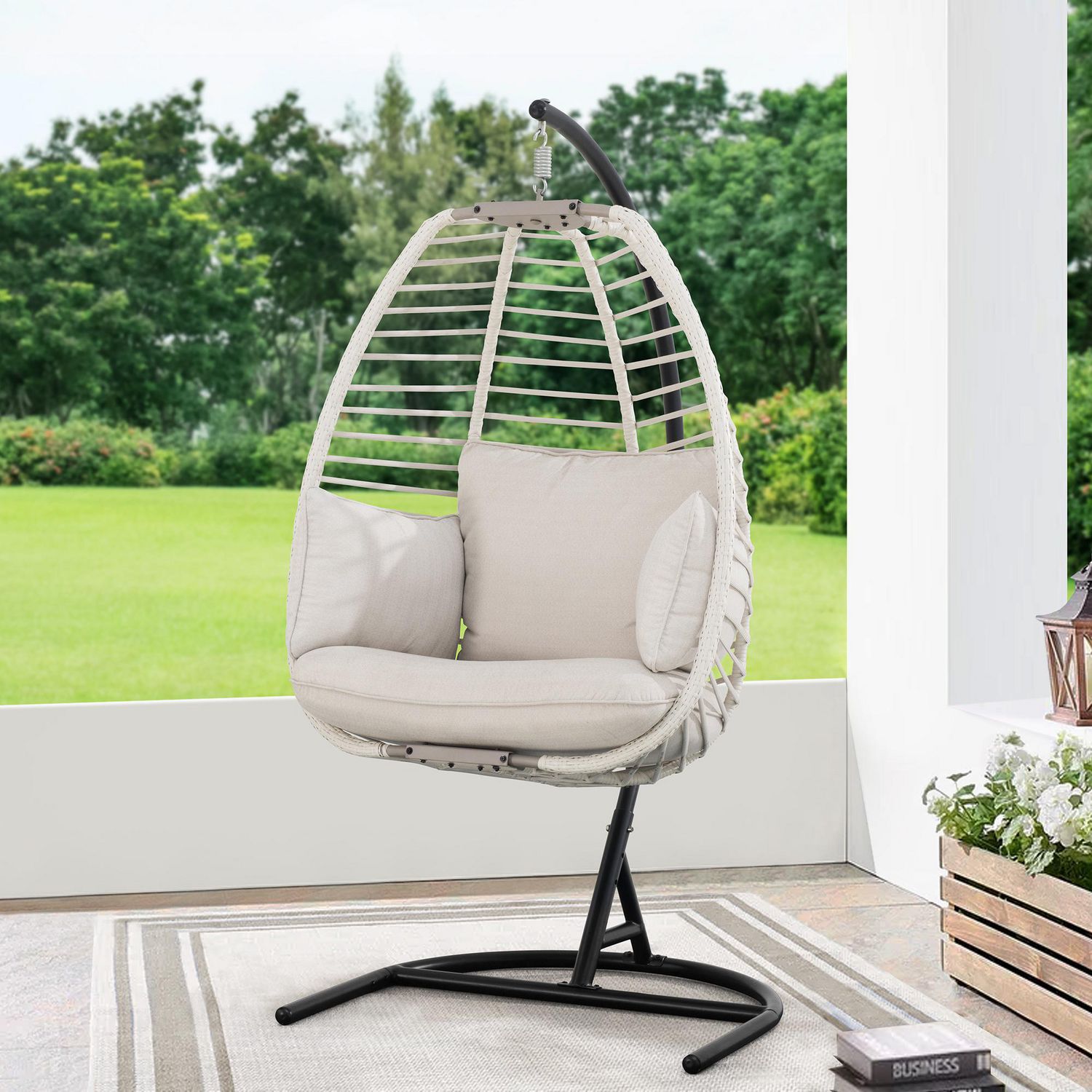 Sunjoy Clyde Hanging Egg Chair Walmart Canada