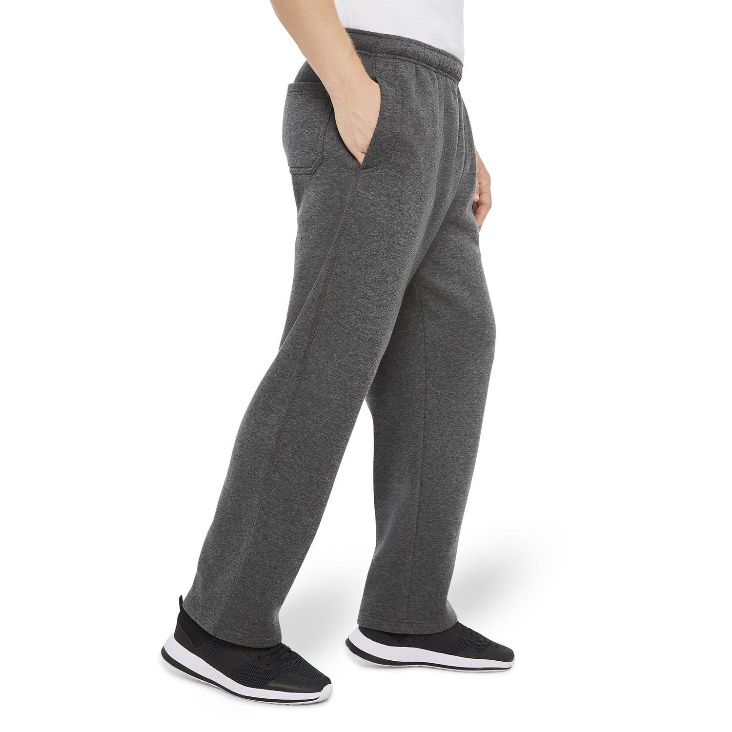 Athletic Works Men's Open Bottom Fleece Pants, Sizes S-2XL