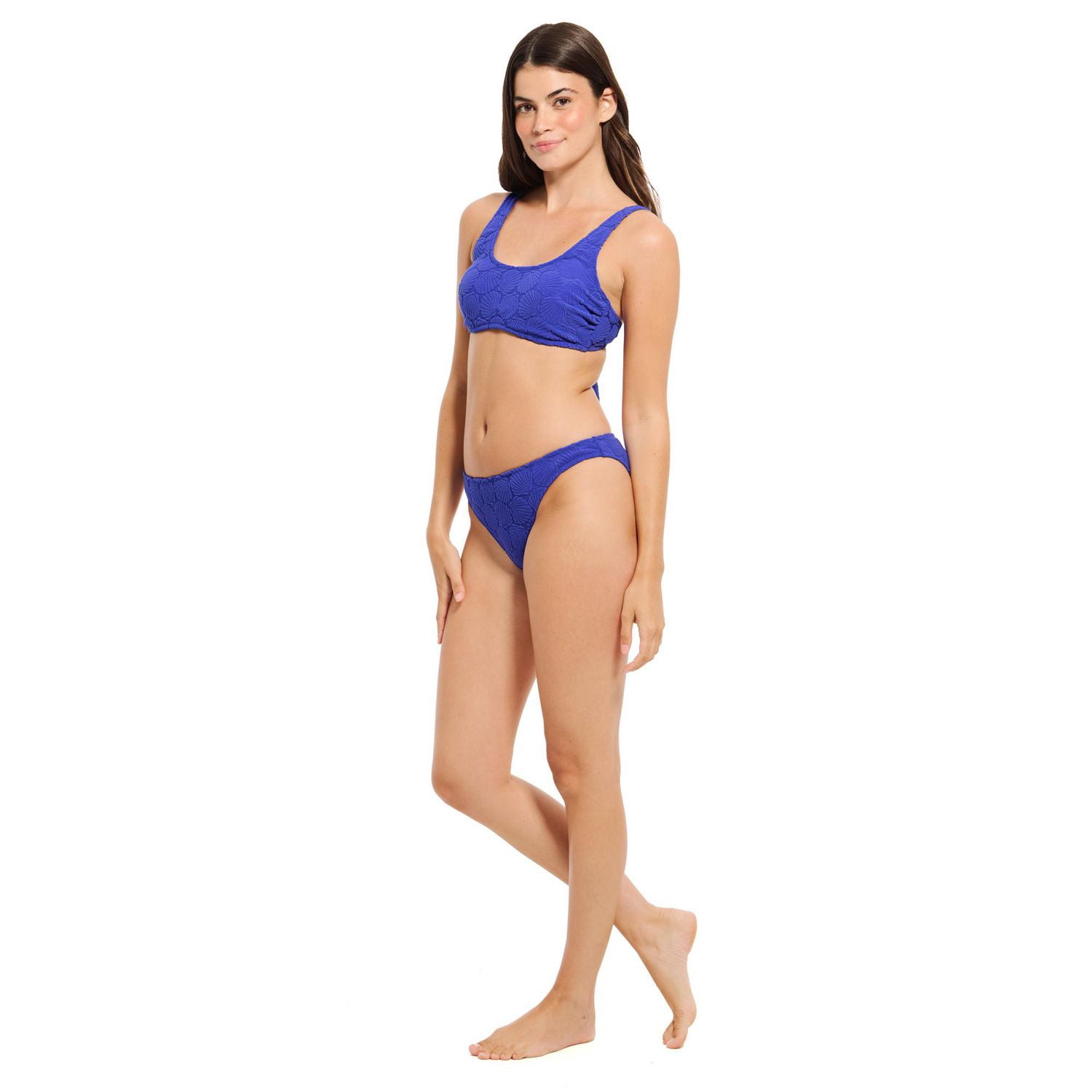 Summer Flirtt Women's Textured Low Rise Hipster Bikini Swim Bottom