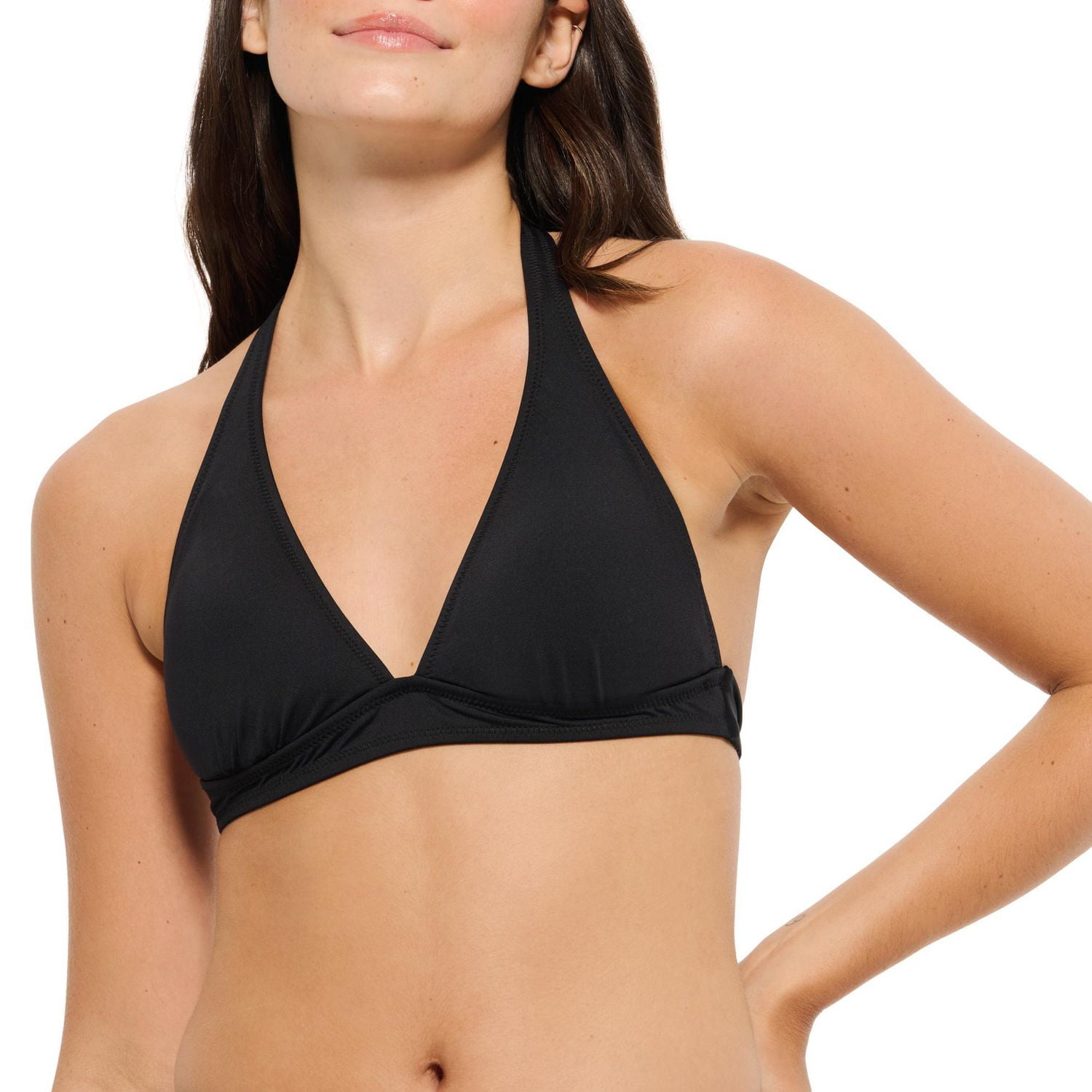 Summer Flirtt Haut de bikini triangle noir à licou pour femme