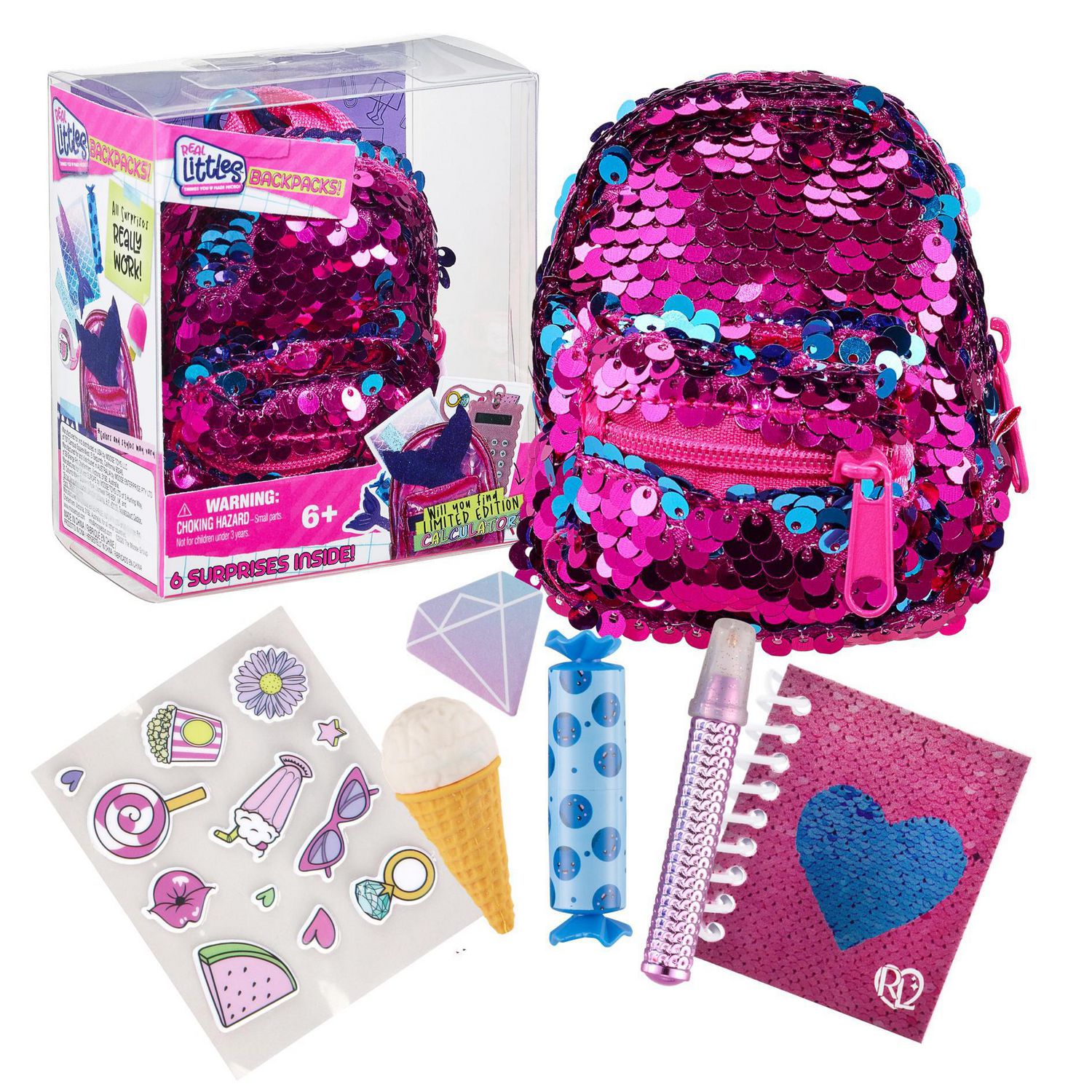 Multicolor REAL LITTLES 25324 Collectible Micro Backpack and Micro Handbag with 12 Micro Working Surprises Inside! 