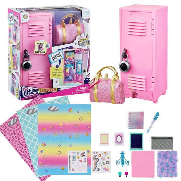 Real Littles - Mini casier et sac de sport en forme de licorne avec 15 surprises à l'intérieur !