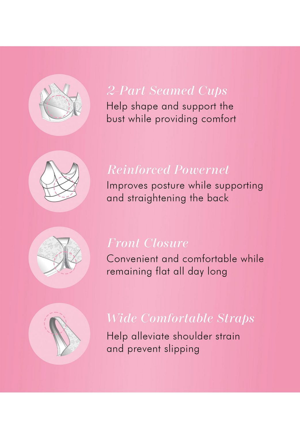 Exquisite Form #9600565 FULLY Full-Coverage Posture Bra, Wire-Free, Front Closure