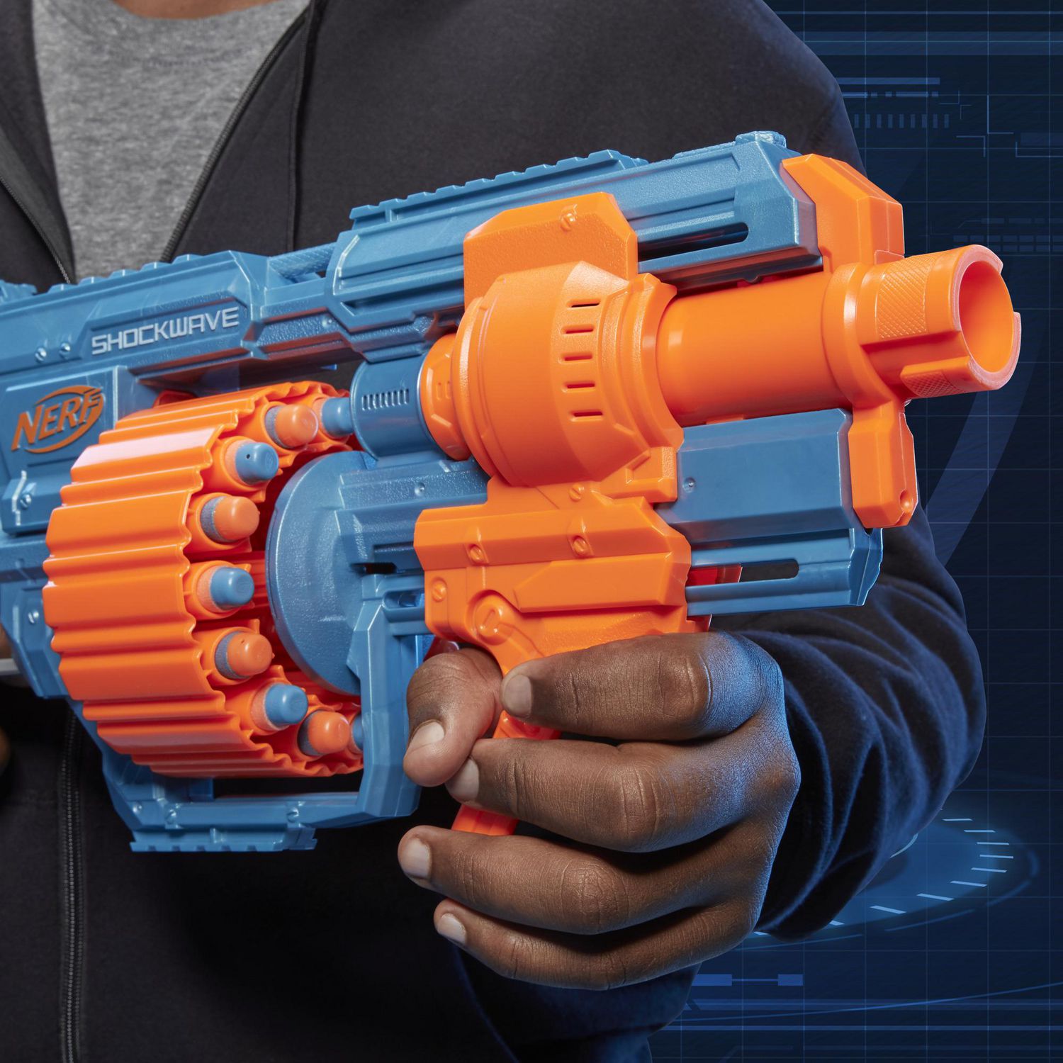 Nerf Elite 2.0 Shockwave RD-15 Blaster, 30 Nerf Darts, 15-Dart