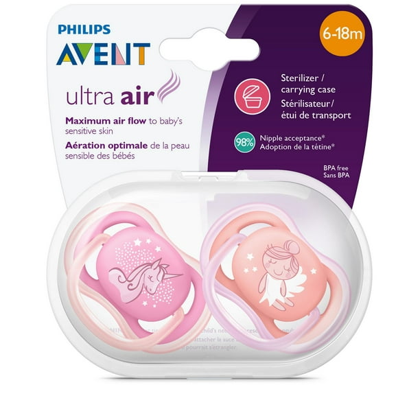 Philips Avent Ultra Soft Pacifier, 0-6 months, Mixed, 2 pack, SCF224/03, 2  pack Ultra Soft Pacifier 