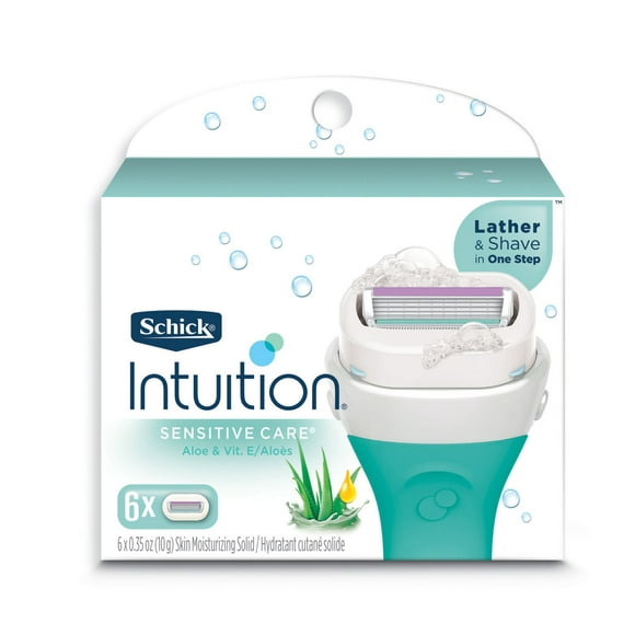Schick Intuition Women's Naturals Sensitive Care Vitamin E & Aloe Razor Refills, 6 Razor refills
