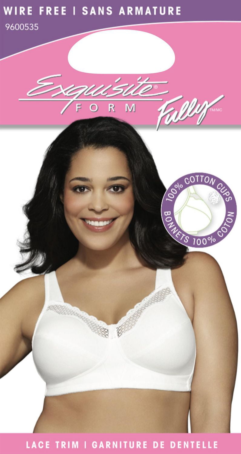 Exquisite Form #9600535 Soutien-gorge entièrement en coton à bonnets souples, dentelle