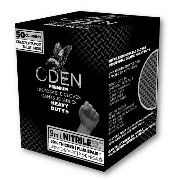 Oden 50ct Gants nitrile très résistants 50 gants
