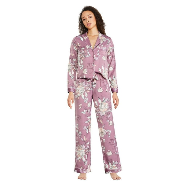 George Women's Notch Collar Pajamas 2-Piece Set 