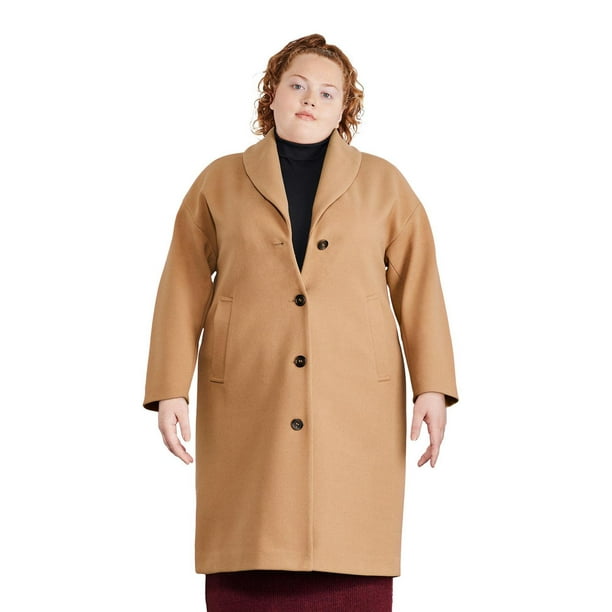 Women Winter Solid Warm Long Coat Lapel Wool Outwear Plus Size Jacket  Thicken
