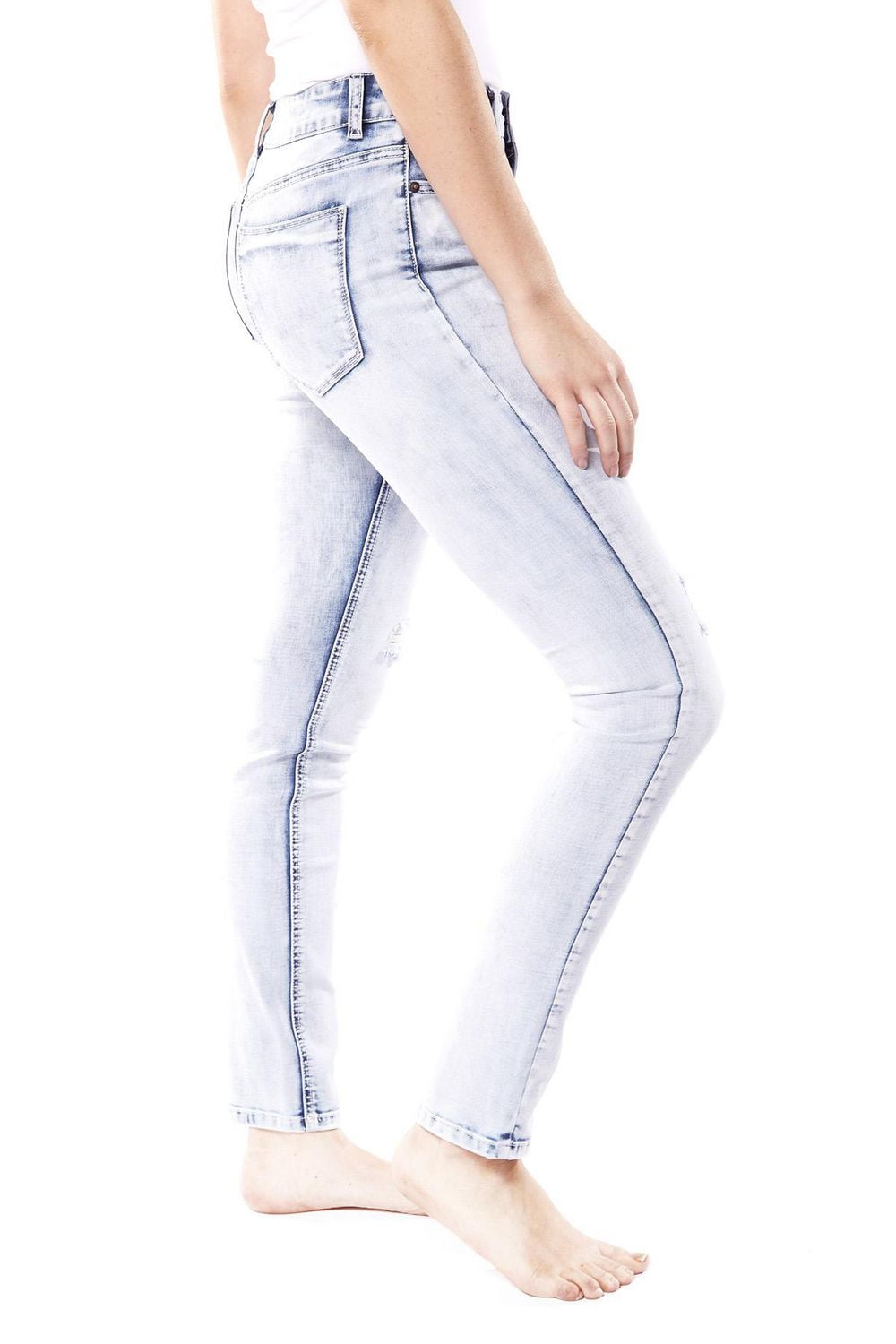 Jeaniologie ™ Women Mid Rise Skinny Jeans | Light Wash