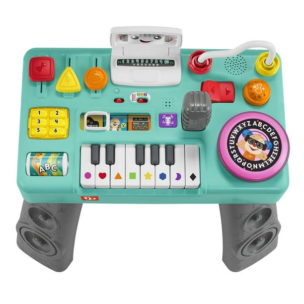 Fisher-Price Laugh & Learn Mix & Learn DJ Table Musical Learning Toy for  Baby & Toddler, Multi-Language Version 