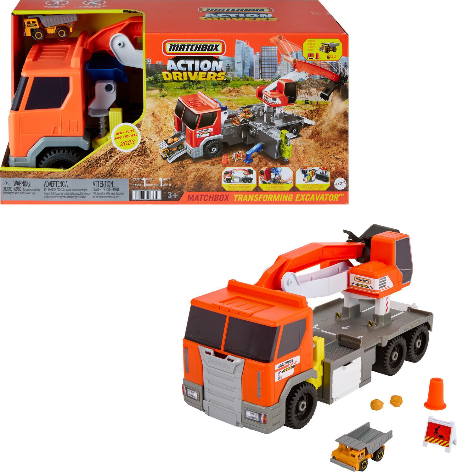 Matchbox Action Drivers Matchbox Transforming Excavator, Toy