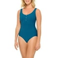 thumbnail image 1 of Krista Women's Scoop Neck Ribbed One Piece Swimsuit with Button Detail, 1 of 4