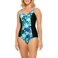 thumbnail image 1 of Krista Women's V-neck Tropical Floral Print One Piece Swimsuit, 1 of 4