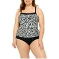 thumbnail image 1 of Krista Plus Women's Square Neck Animal Print One Piece Swimsuit with Adjustable strap, 1 of 4